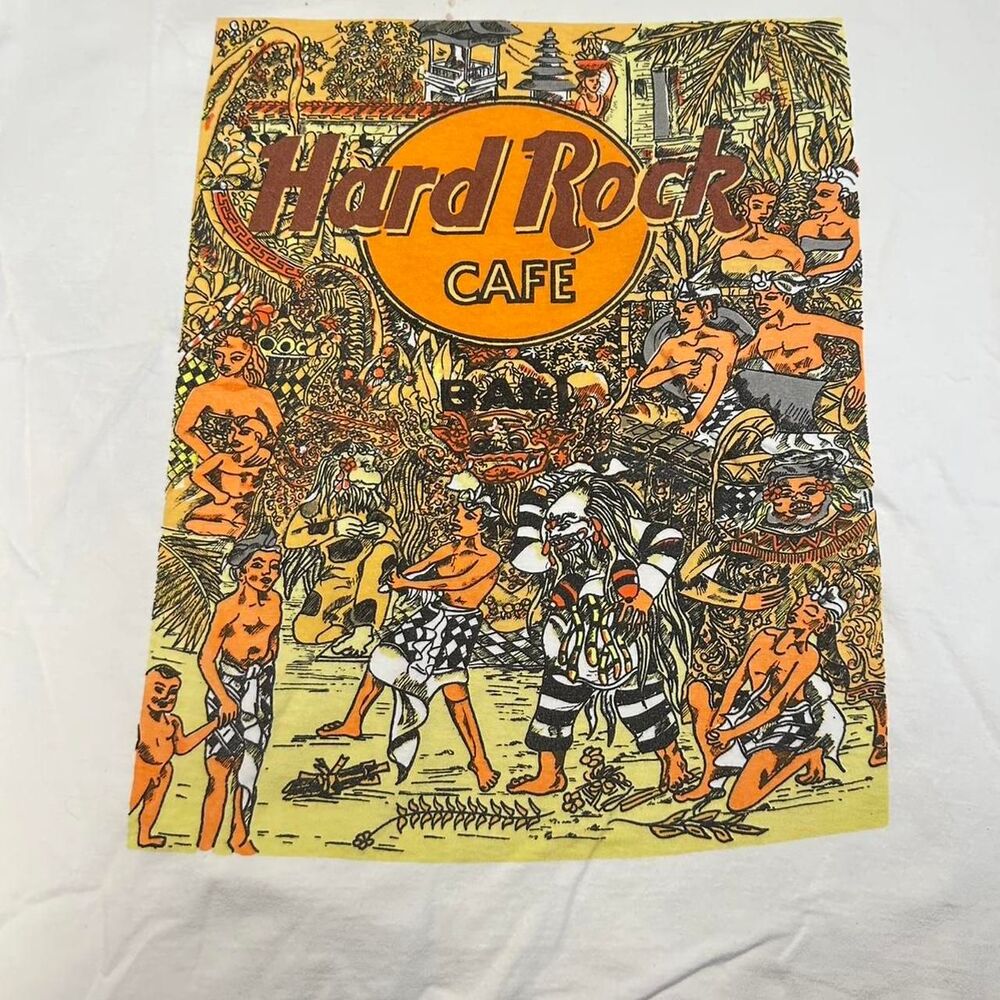 VTG M L 80s 90s Hard Rock Cafe Bali Rasta Ganja Art Graphic T shirt